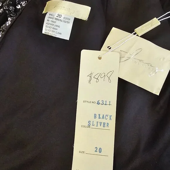 Vintage Black Beaded Cocktail Evening dress 20 - Picture 8 of 9